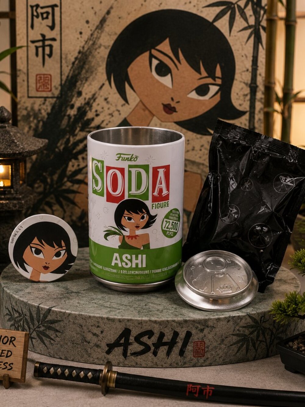 Funko Soda Samurai Jack ASHI Vinyl Figure opened Can Sealed Bag Ltd Edition
